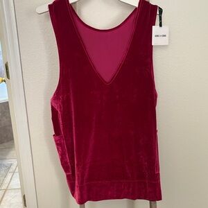 Agnes & Dora Deep Pink Velvet Tunic